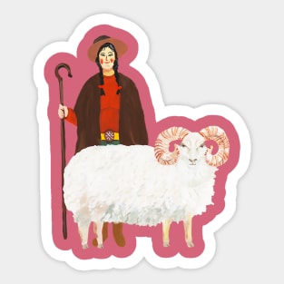 Aries Warrior Woman Sticker